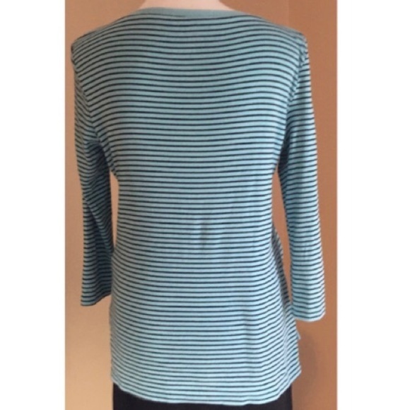 Talbots Teal Boatneck Stretch Tee - Picture 7 of 8